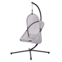 Cery Outdoor Egg Swing Chair, Foldable Stand, Light Gray Cushion - BM337263