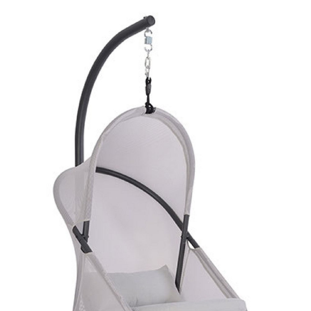 Cery Outdoor Egg Swing Chair, Foldable Stand, Light Gray Cushion - BM337263