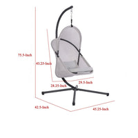 Cery Outdoor Egg Swing Chair, Foldable Stand, Light Gray Cushion - BM337263