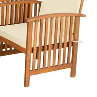 Kaila 4pc Patio Sofa, Chair and Coffee Table Set, Beige Cushions, Brown Wood - BM337264