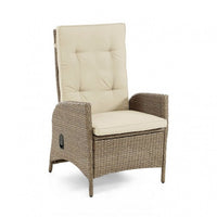 Ankia 4pc Outdoor Reclining Chair and Ottoman Set, Beige Brown Woven - BM337266
