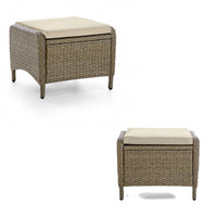 Ankia 4pc Outdoor Reclining Chair and Ottoman Set, Beige Brown Woven - BM337266