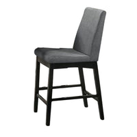 Heni 5pc Counter Table and 4 Chair Set, Gray Padded, Dark Walnut Brown - BM337268