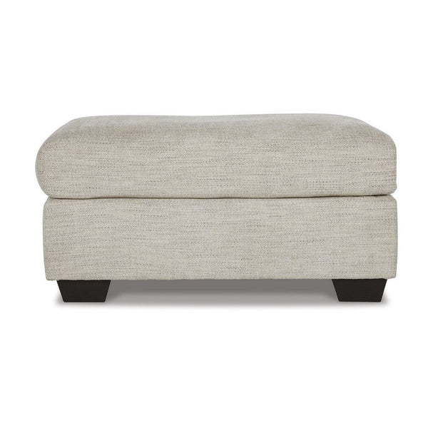 Roy Accent Ottoman, 40 Inch Rectangular, Light Gray Polyester Seat -BM337275