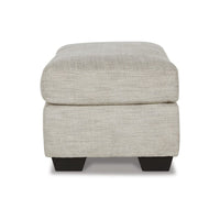 Roy Accent Ottoman, 40 Inch Rectangular, Light Gray Polyester Seat -BM337275
