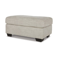 Roy Accent Ottoman, 40 Inch Rectangular, Light Gray Polyester Seat -BM337275