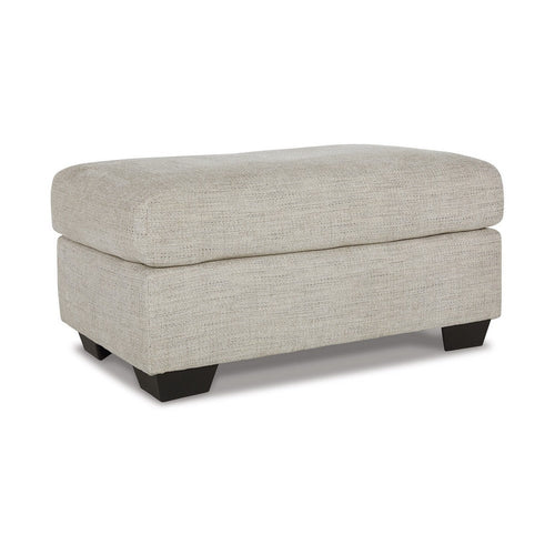 Roy Accent Ottoman, 40 Inch Rectangular, Light Gray Polyester Seat -BM337275
