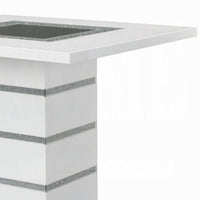 Zav Counter Height Table, 47 Inch Square Top, White Pedestal Base - BM337287