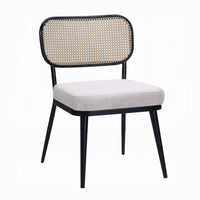 Col 3pc Accent Table and Chair Set, Black Legs, Glass Top, Padded Seat -BM337289