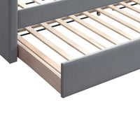 Keo Daybed with Pull Out Trundle, Channel Tufted Modern Gray Velvet - BM337317