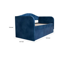 Keo Daybed with Pull Out Trundle, Channel Tufted Modern Blue Velvet - BM337318