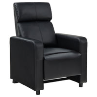 Heena Home Theater Set, 4 Manual Recliners, 2 Consoles, Black Faux Leather