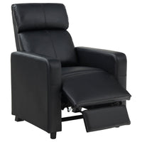 Heena Home Theater Set, 4 Manual Recliners, 2 Consoles, Black Faux Leather