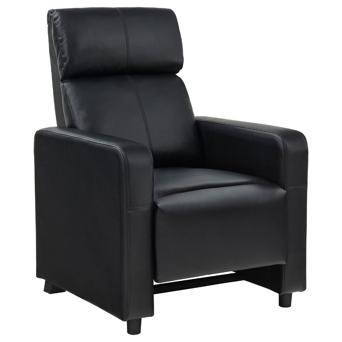 Heena Home Theater Set with 3 Manual Recliners, Black Faux Leather