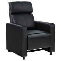 Heena Home Theater Set with 3 Manual Recliners, Black Faux Leather