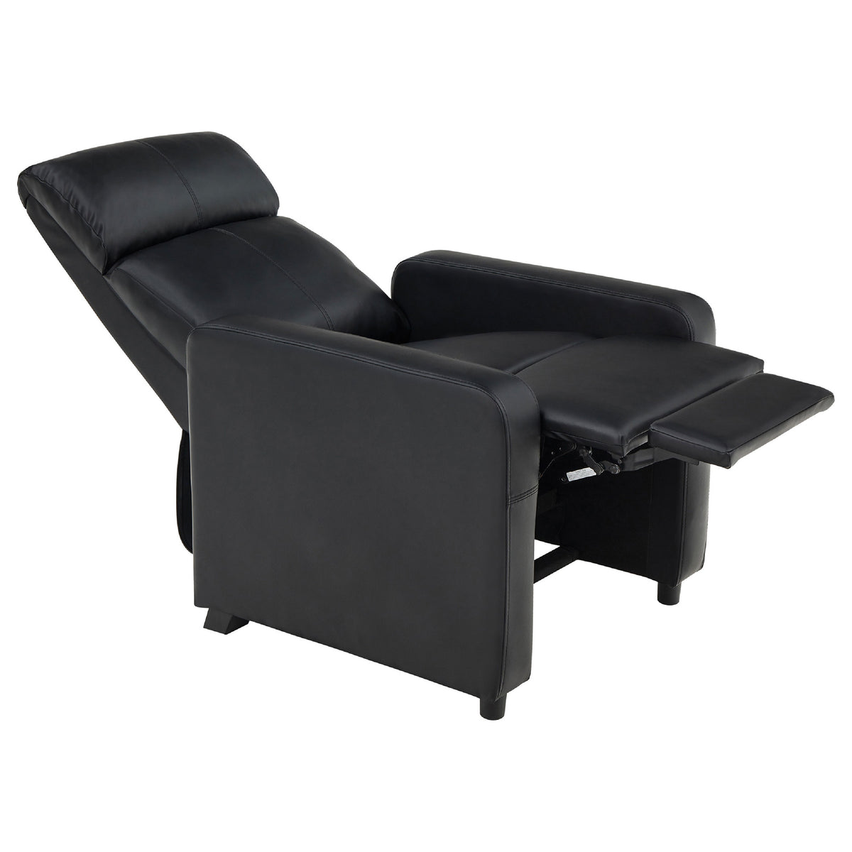 Heena Home Theater Set with 3 Manual Recliners, Black Faux Leather