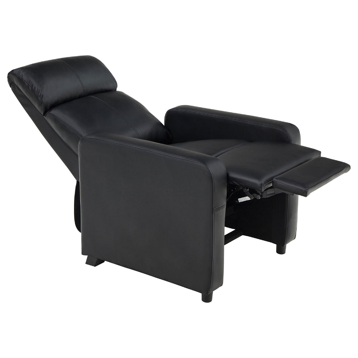Heena Home Theater Set, 4 Manual Recliners, 1 Console, Black Faux Leather