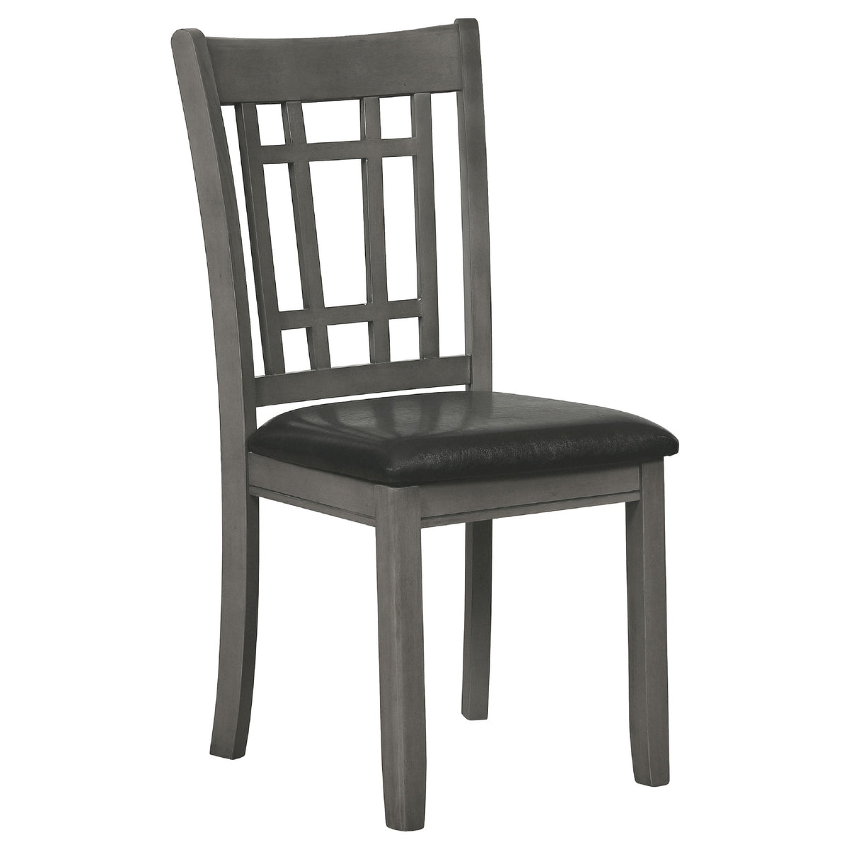 Lessa 5 Piece Dining Set, Gray, 4 Padded Chairs, Expandable Leaf