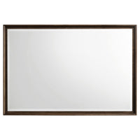 Genu Dresser Mirror, Warm Brown Wood Frame, Beveled Glass, 34 Inch - BM337938