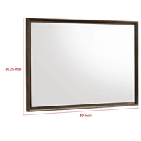 Genu Dresser Mirror, Warm Brown Wood Frame, Beveled Glass, 34 Inch - BM337938