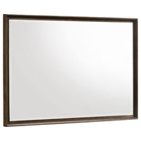 Genu Dresser Mirror, Warm Brown Wood Frame, Beveled Glass, 34 Inch - BM337938