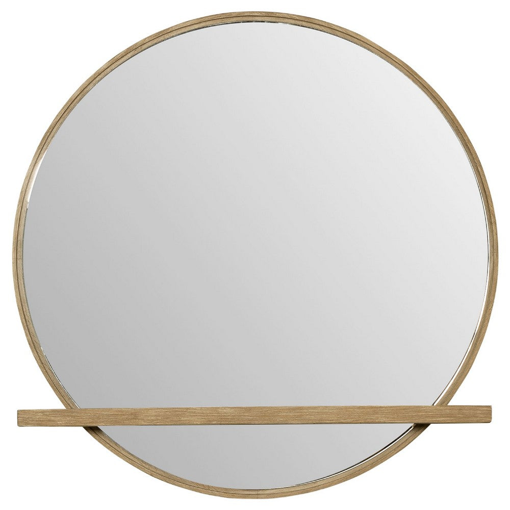 Fij Oval Dresser Mirror, Sand Wash Wood, Felt-Lined Tray, 38 Inch - BM337939