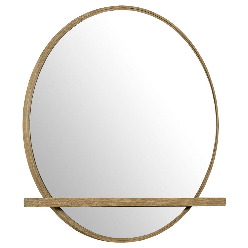 Fij Oval Dresser Mirror, Sand Wash Wood, Felt-Lined Tray, 38 Inch - BM337939