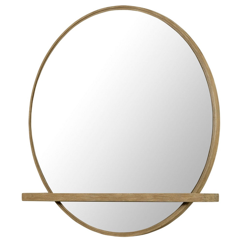 Fij Oval Dresser Mirror, Sand Wash Wood, Felt-Lined Tray, 38 Inch - BM337939