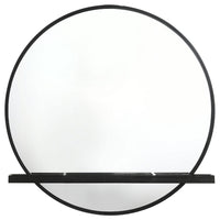 Fij Oval Dresser Mirror, Black Wood Frame, Felt-lined Tray, 38 Inch - BM337940