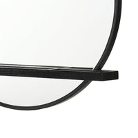 Fij Oval Dresser Mirror, Black Wood Frame, Felt-lined Tray, 38 Inch - BM337940