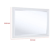 Heo Dresser Mirror, Landscape White Wood Frame, Beveled Glass, 36 Inch - BM337941