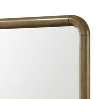 Deon Dresser Mirror, Brown Wood, Round Frame with Curved Top, 37 Inch - BM337942
