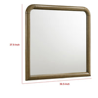 Deon Dresser Mirror, Brown Wood, Round Frame with Curved Top, 37 Inch - BM337942