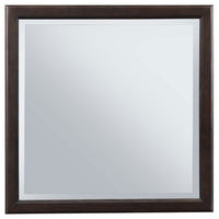 Amber Dresser Mirror, Brown Wood Frame, Beveled Mirror Glass, 38 Inch - BM337943
