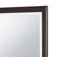 Amber Dresser Mirror, Brown Wood Frame, Beveled Mirror Glass, 38 Inch - BM337943