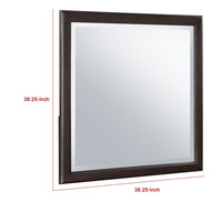 Amber Dresser Mirror, Brown Wood Frame, Beveled Mirror Glass, 38 Inch - BM337943