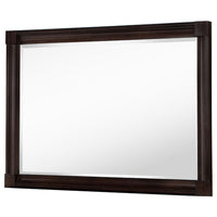 Meon Dresser Mirror, Dark Oak Brown Wood Frame, Rectangular 32 Inch - BM337944