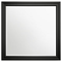 Lila Dresser Mirror, Rectangular Black Wood, Beveled Glass, 36 Inch - BM337946