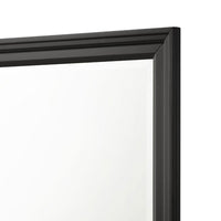 Lila Dresser Mirror, Rectangular Black Wood, Beveled Glass, 36 Inch - BM337946