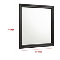 Lila Dresser Mirror, Rectangular Black Wood, Beveled Glass, 36 Inch - BM337946