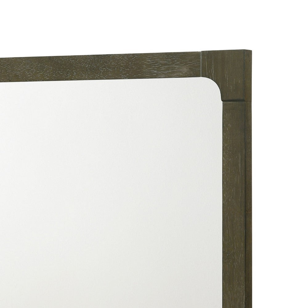 Seon Dresser Mirror, Portrait Dark Cocoa Brown Hardwood Frame, 36 Inch - BM337947