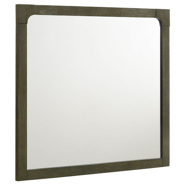 Seon Dresser Mirror, Portrait Dark Cocoa Brown Hardwood Frame, 36 Inch - BM337947
