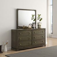 Seon Dresser Mirror, Portrait Dark Cocoa Brown Hardwood Frame, 36 Inch - BM337947