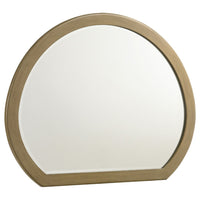 Heon Dresser Mirror, Natural Brown Wood, Subtle Rounded Shape, 38 Inch - BM337948