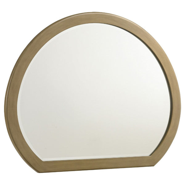 Heon Dresser Mirror, Natural Brown Wood, Subtle Rounded Shape, 38 Inch - BM337948