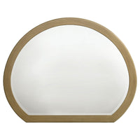 Heon Dresser Mirror, Natural Brown Wood, Subtle Rounded Shape, 38 Inch - BM337948