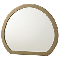 Heon Dresser Mirror, Natural Brown Wood, Subtle Rounded Shape, 38 Inch - BM337948