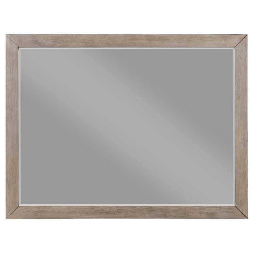 Keno Dresser Mirror, Sturdy Barley Brown Wood Frame, 33 Inch - BM337949