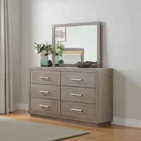 Keno Dresser Mirror, Sturdy Barley Brown Wood Frame, 33 Inch - BM337949