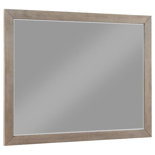 Keno Dresser Mirror, Sturdy Barley Brown Wood Frame, 33 Inch - BM337949